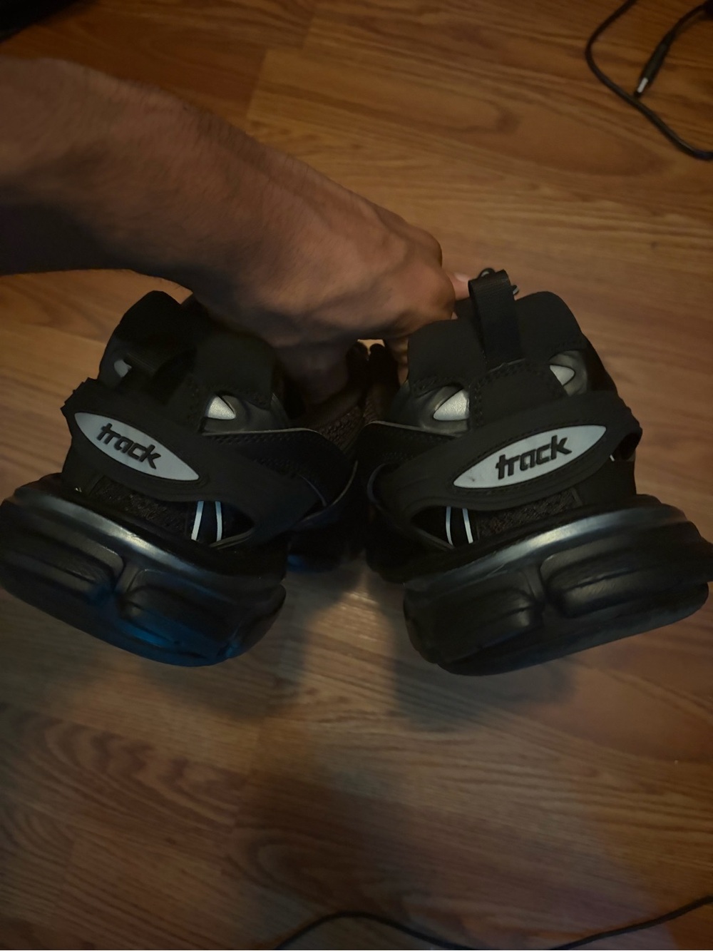 Balenciaga Black Men's Track-Inspired Chunky Sneakers - Picture 2 of 10